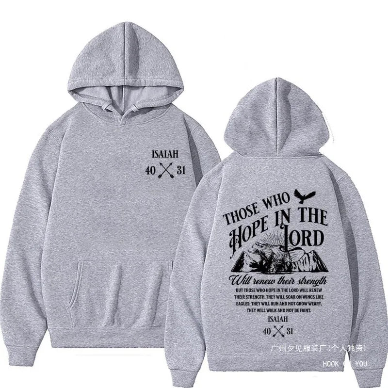 Christian Jesus Letters Print Hoodies Men