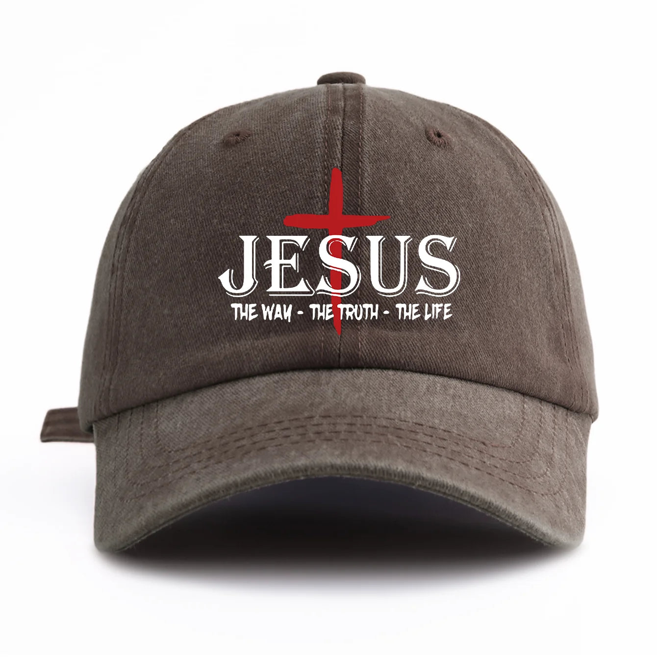 1 Pc JESUS CROSS Print Washed Baseball Cap
