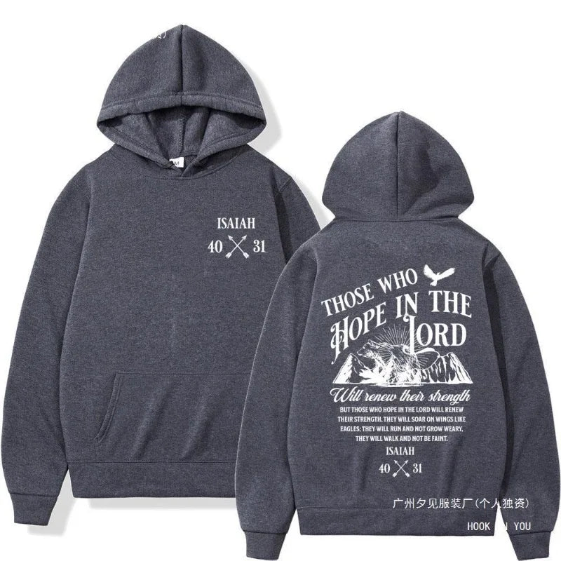Christian Jesus Letters Print Hoodies Men