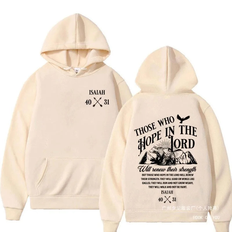 Christian Jesus Letters Print Hoodies Men