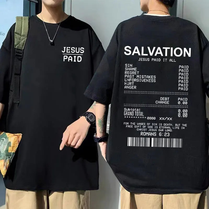 Christian Salvation Jesus Paid It All Graphic Tshirt