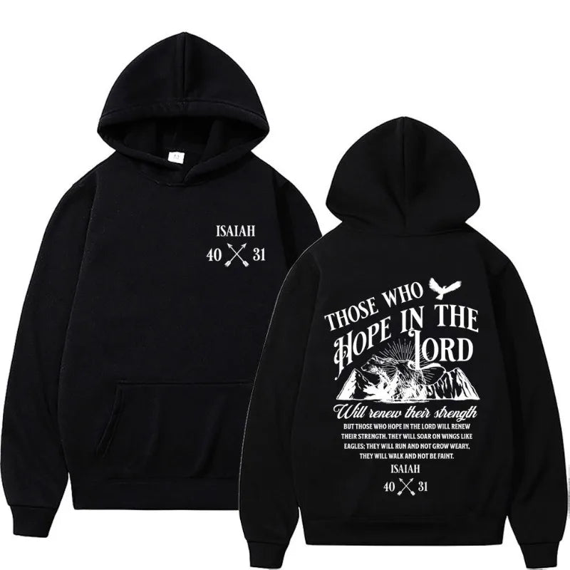 Christian Jesus Letters Print Hoodies Men