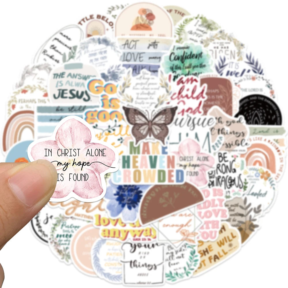 Bible Faith Stickers Cross Wisdom Words