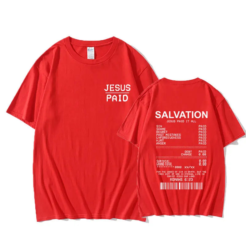Christian Salvation Jesus Paid It All Graphic Tshirt