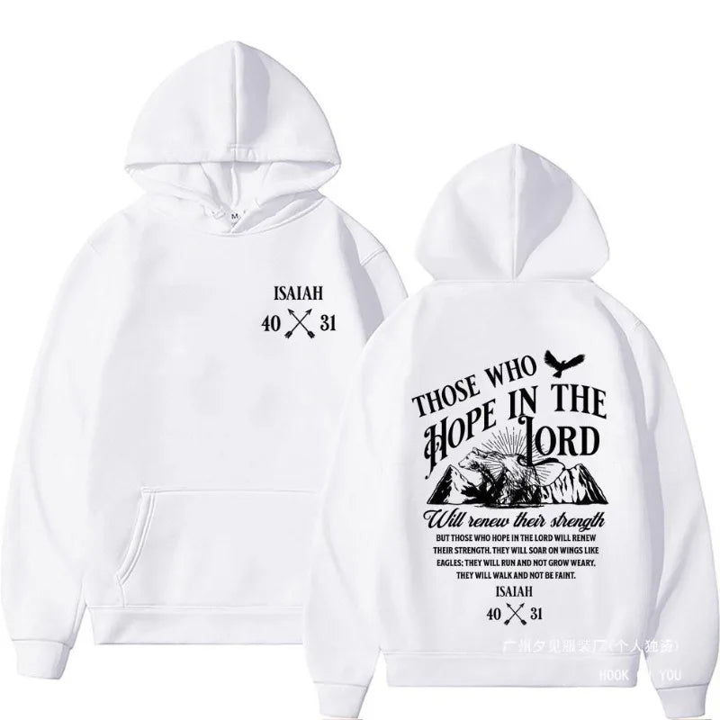Christian Jesus Letters Print Hoodies Men