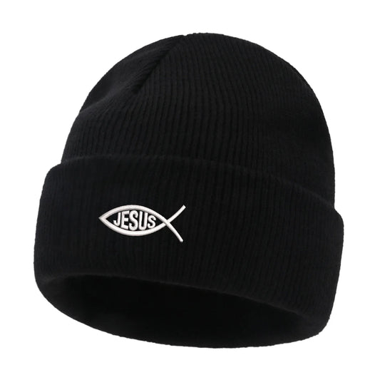 JESUS FISH Christian Ichthys Symbol Beanies